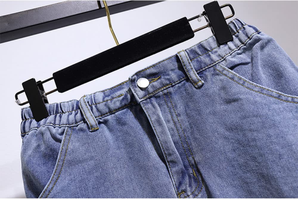 Gonna Donna,Gonna Midi da Donna Gonna di Jeans Cargo con Spacco Elastico A Vita Alta Blu con Tasca Plus Size A-Line Gonne Lunghe Diritte Casual per Ragazze Signore,XL