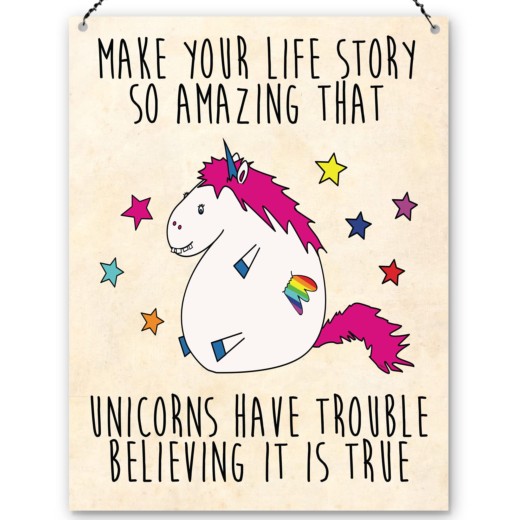 Dorothy Spring Make Your Life So Amazing That Unicorns Have Trouble Believing It's True Wall Quote Plaque Metal Sign Size 15x20cm