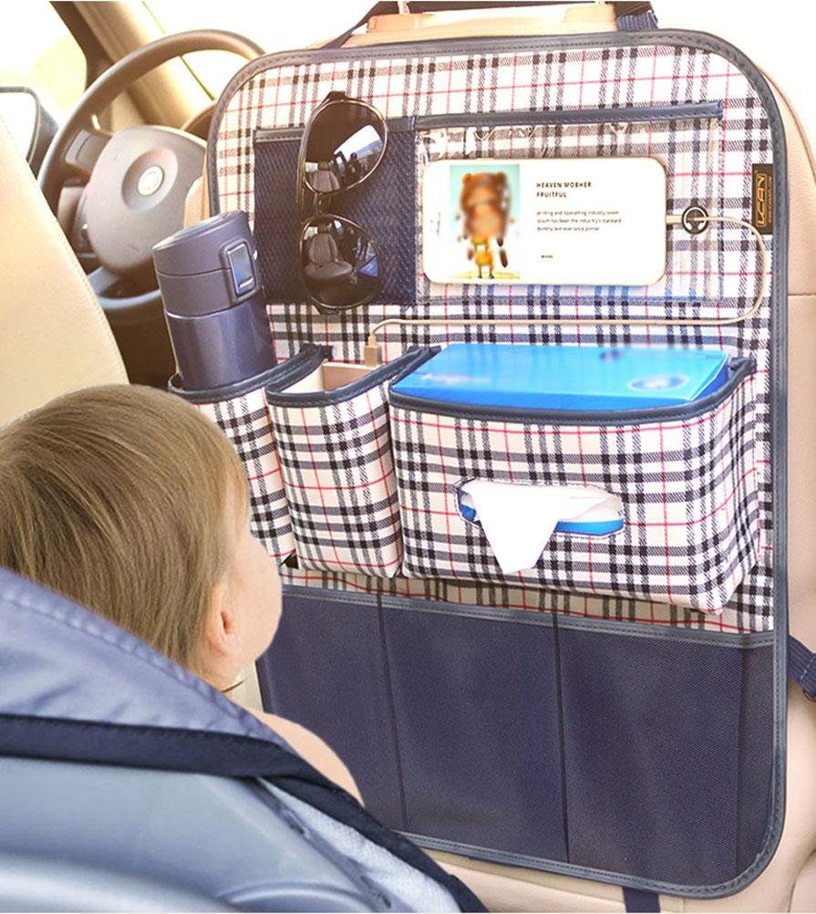 Seggiolino Auto Posteriore Organizer, Borsa da Viaggio Multi-Tasca/Sacchetto di immagazzinaggio Borsa Appeso Multifunzionale (1 Coppia), A