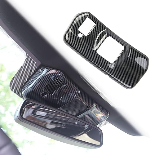 Miniatura 1 de Korlot Fibra de carbono Interior espejo retrovisor soporte panel cubierta Trim Accesorios para Ford F150 2021+