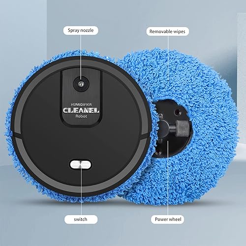 Miniatura 5 de Robot de trapeador doméstico, robot automático de bajo ruido, robot de limpieza inteligente para suelos húmedos y secos, robot de barrido,