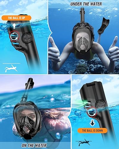 Miniatura 4 de W WSTOO Juego de aletas de máscara de esnórquel, equipo de esnórquel para adultos, máscara de esnórquel de cara completa y aletas de natación