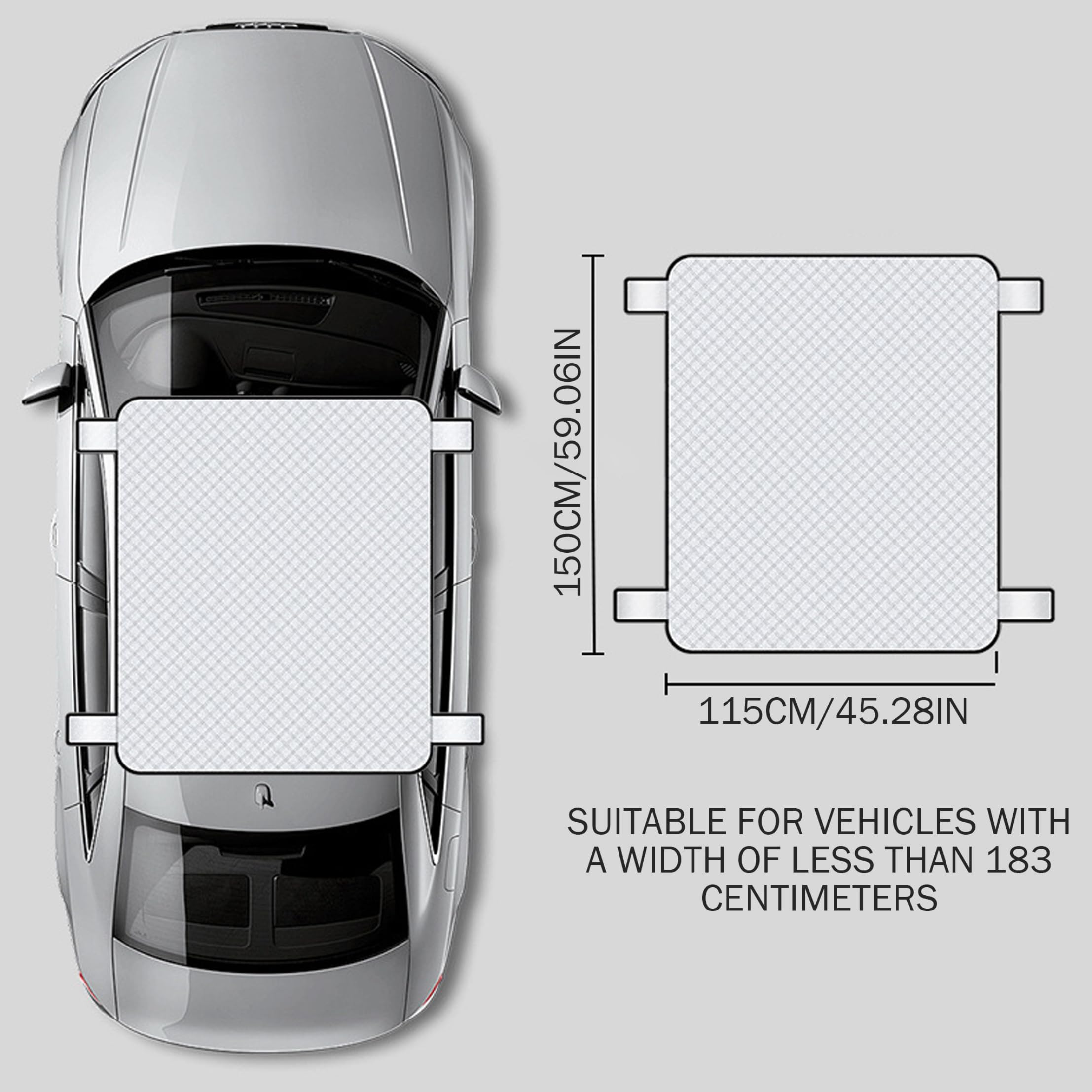 Pare-Soleil de Toit ouvrant Isolant Double Couche avec Clip de Porte antivol – Pare-Soleil pour intérieur Voiture, Protection Contre Les intempéries pour toits ouvrants panoramiques, 150 x 115 cm