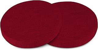 AddGrace 2er Pack Rund Sitzkissen Abnehmbares Stuhlkissen Rund mit Rutschfestem Boden Indoor Sitzpolster für Esszimmer, Küche 40 x 40 cm, Rot