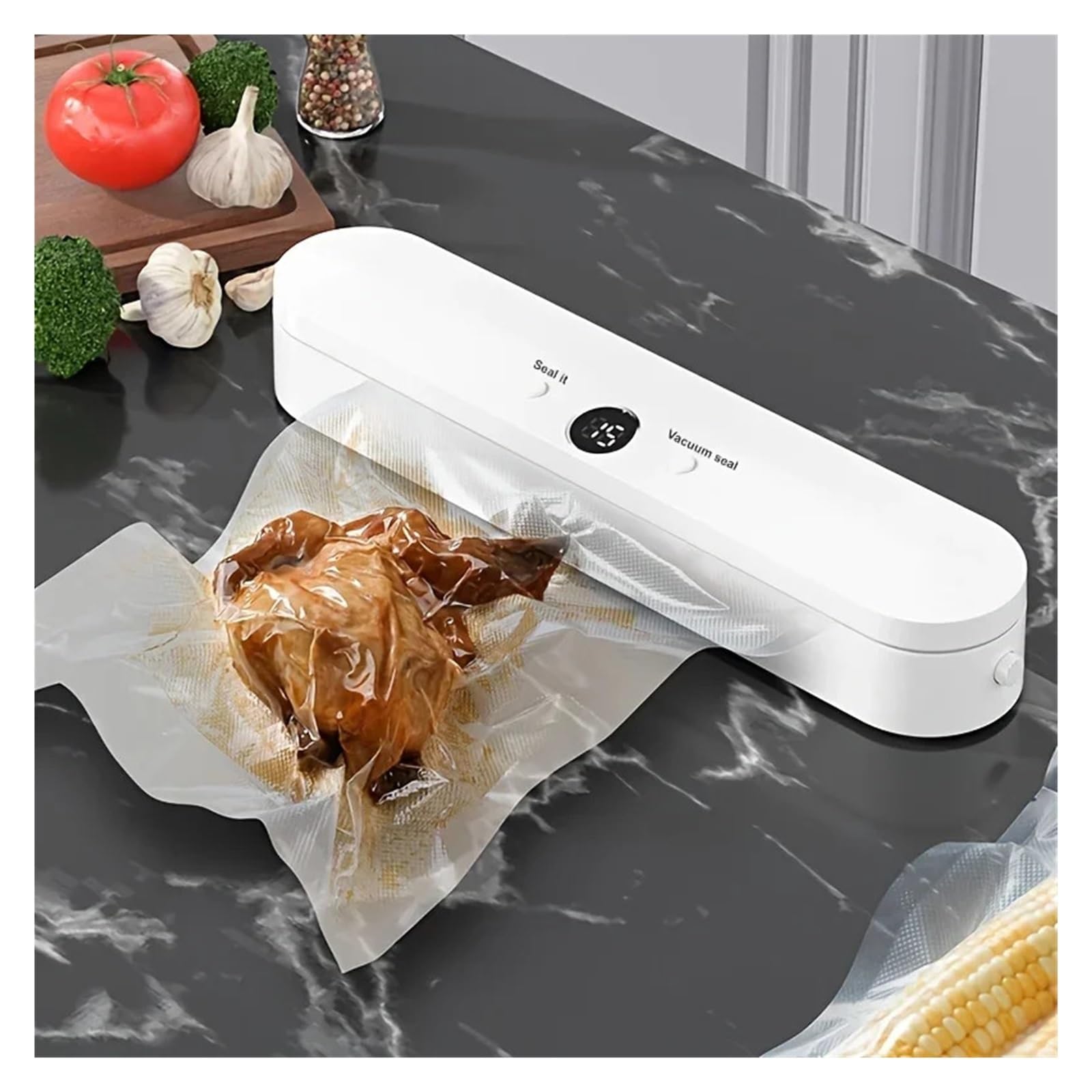 Soldador, Máquina selladora al vacío automática for almacenamiento de alimentos con 10 Uds. Máquina selladora de bolsas de comida gratis for envasado al vacío