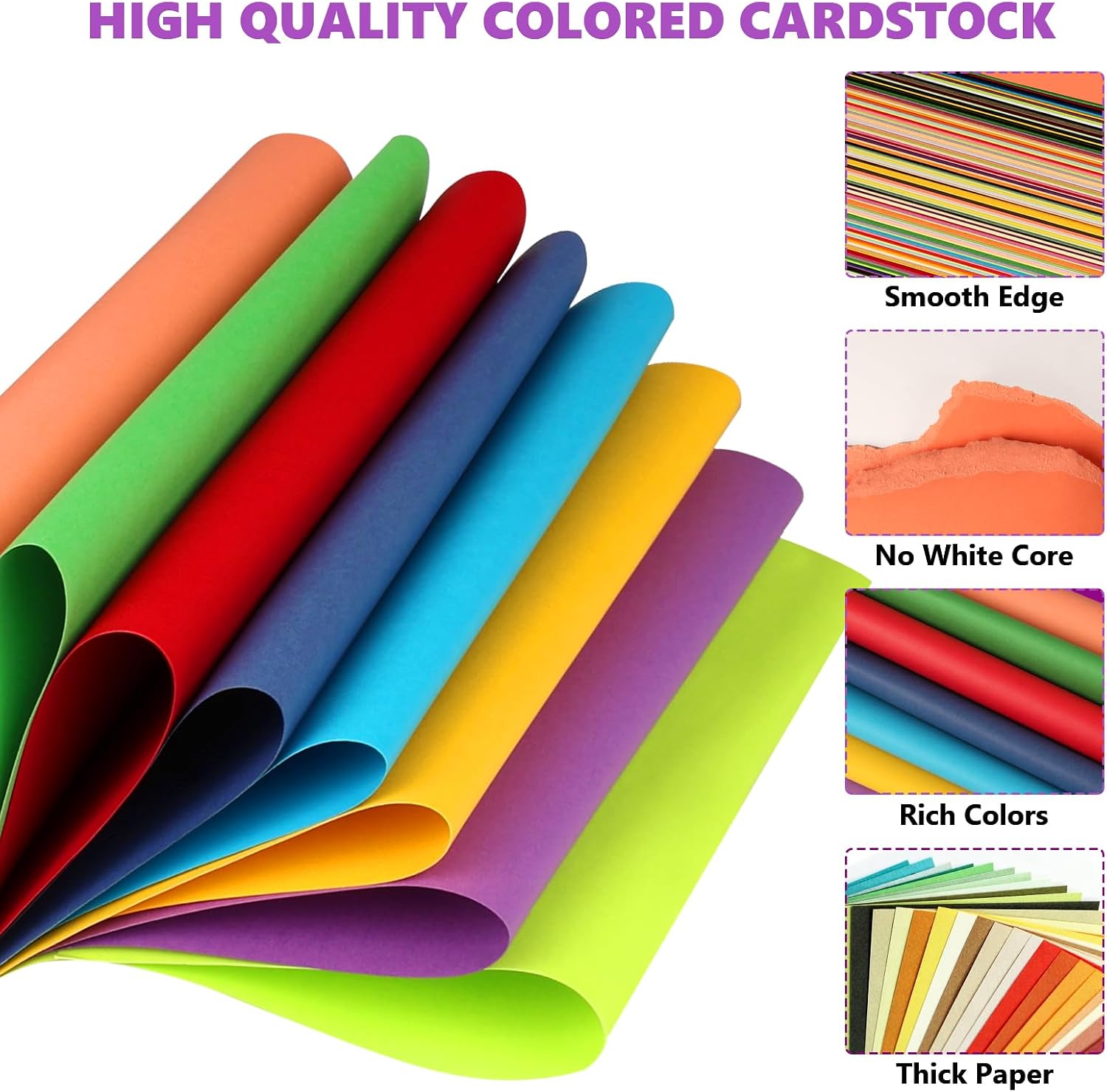 600 Sheets Colored Cardstock 8.5" X 11", 50 Assorted Colors(180GSM/65LB) image 3