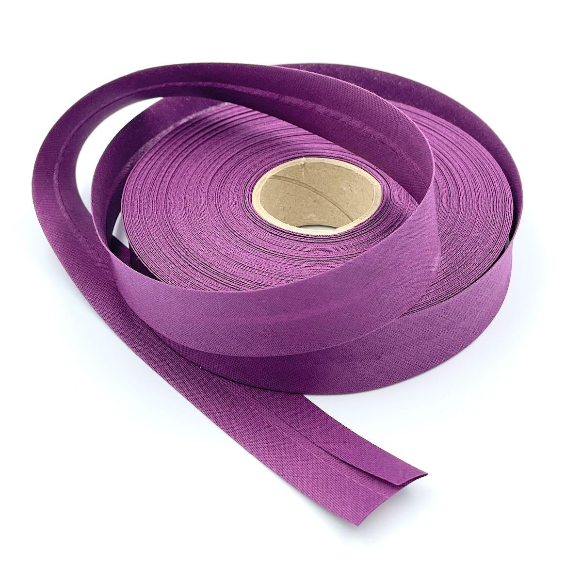Craft Cult 25mm Wide Plain Bias Binding Tape - 25 Metre Roll (78 - Plum Purple)