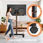 Hemudu Mobile Rolling TV Stand with Tilt Function,Portable TV Stand for 13-50 INCH LCD LED Screen TVs up to 44 lbs,Height Adjustable with Locking Wheels and Shelf with VSEA MAX 200mm×200mm, HT2007B