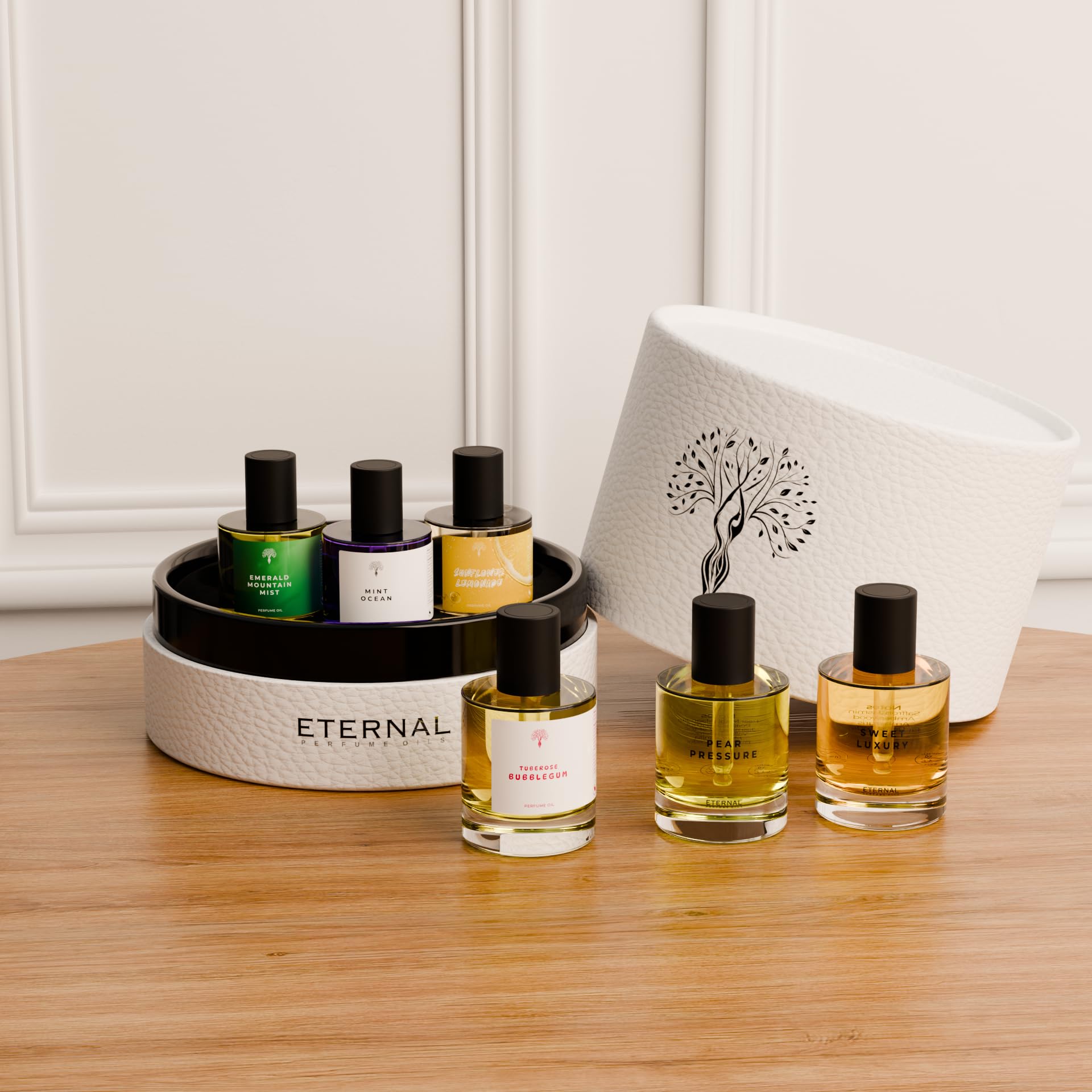 Unique Gift Set | 6 Pcs Exquisite Scents Inspired by Iconic Fragrances | Long-Lasting - Unisex Perfume Oils(Bubble Gum Pear Pressure,Sweet Luxury, Sunflower Lemonade,Emerland Mountain Mist,Mint Ocean)