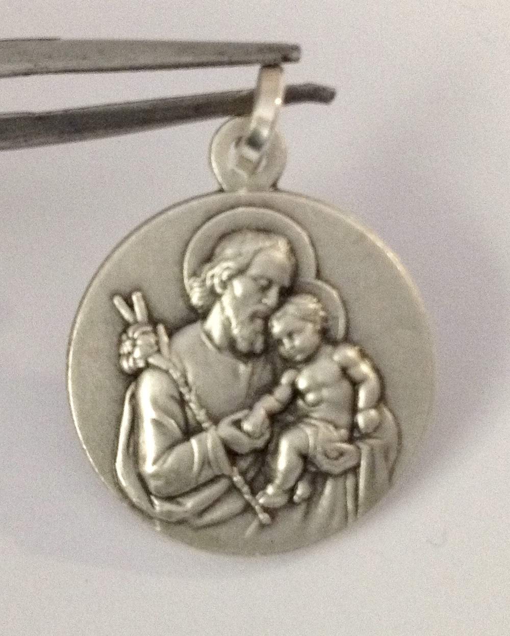 I G J Medalla de San José de Plata de Ley 925 - Patron De Los Trabajadores y la buena Muerte y Patrono de la Iglesia Universal