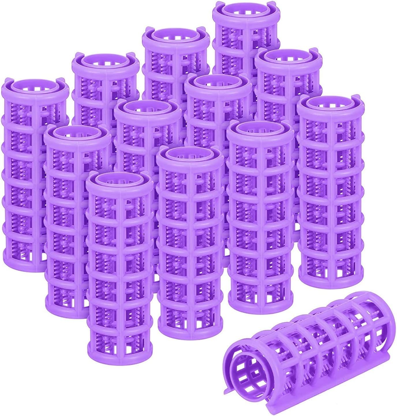 SWEETPEA�20MM Hair Rollers Plastic Snap on Curlers for Hairdressing Styling for Girls & Women No Heat Wave Hair Curlers for Salon,Home Purpose Multicolor (12 PCS) (2.75x0.79 Inch (Medium))