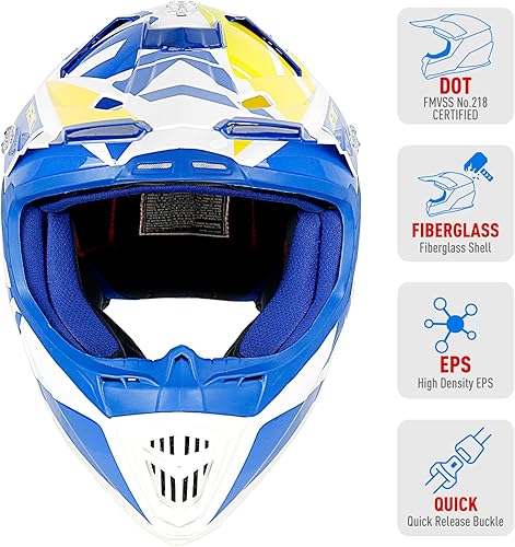 Miniatura 2 de NENKI Cascos nk-316Cascos de Motocross Combo Dot Aprobado con nk-1023Motocross anteojos