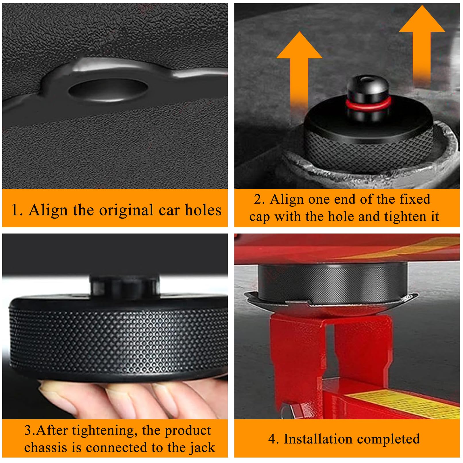 Tesla Model 3/S/X/Y Jack Pad Valet de Arandelas, Almohadilla de elevación de goma con maletín de almacenamiento con 4 arandelas, accesorios para vehículos Tesla (juego de 9)