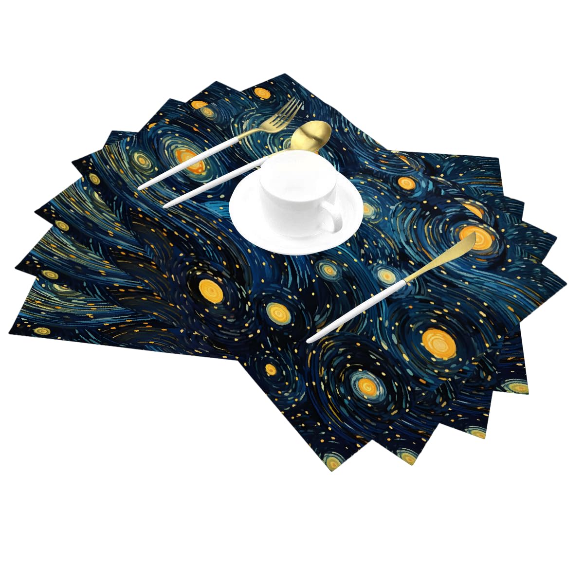 Sets de table PVC ciel étoilé de qualité supérieure pour une salle à manger élégante