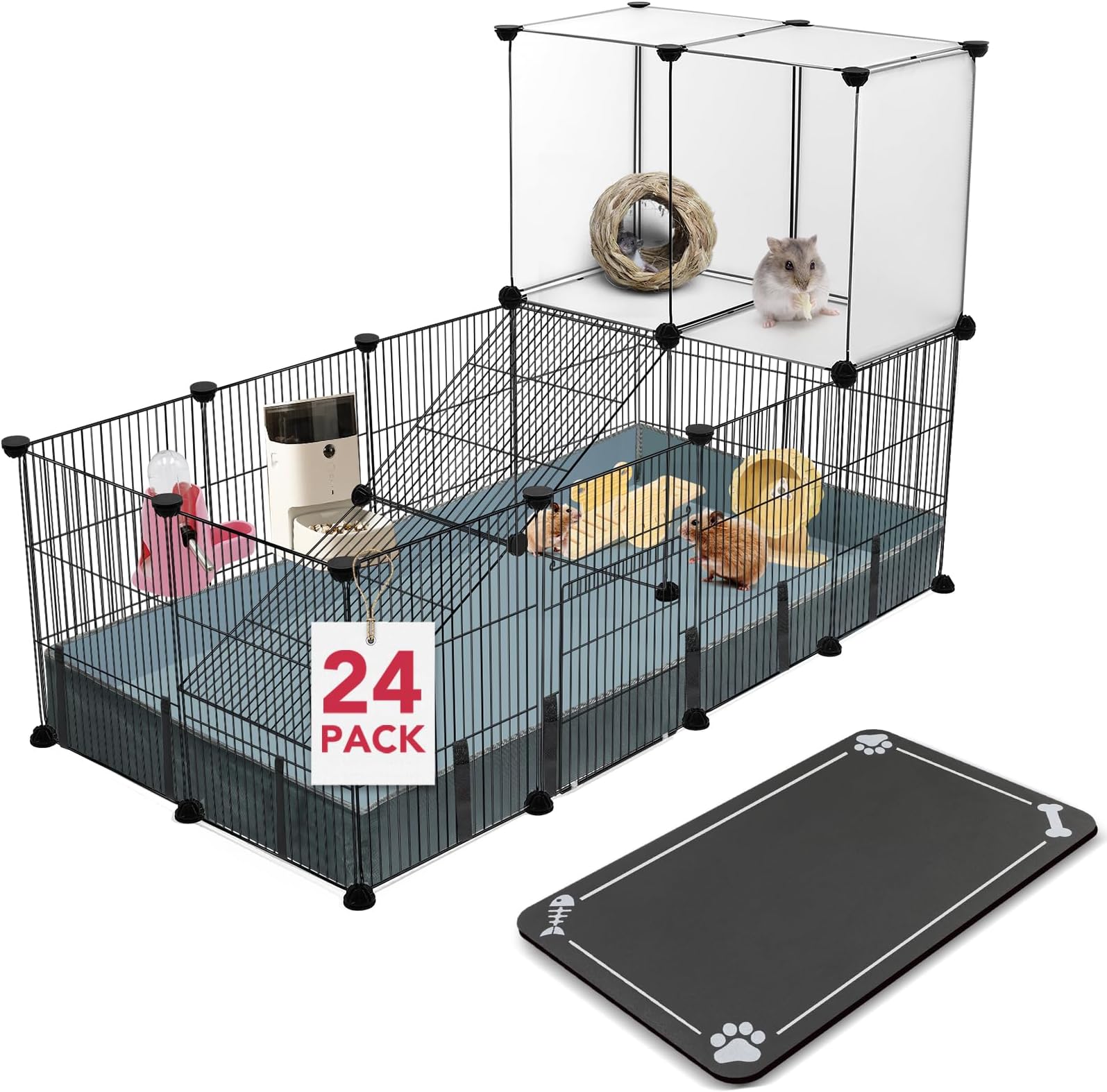 VISCOO 24 Panels Small Animal Playpen,Pet Playpen with