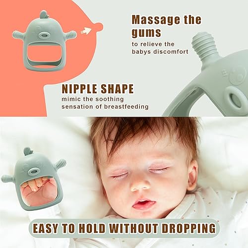 Miniatura 7 de Chupete alimentador de frutas para bebés, paquete de 3, 1 chupete de silicona para bebés y 1 dispensador de cuchara de comida para bebés y 1 cuchara