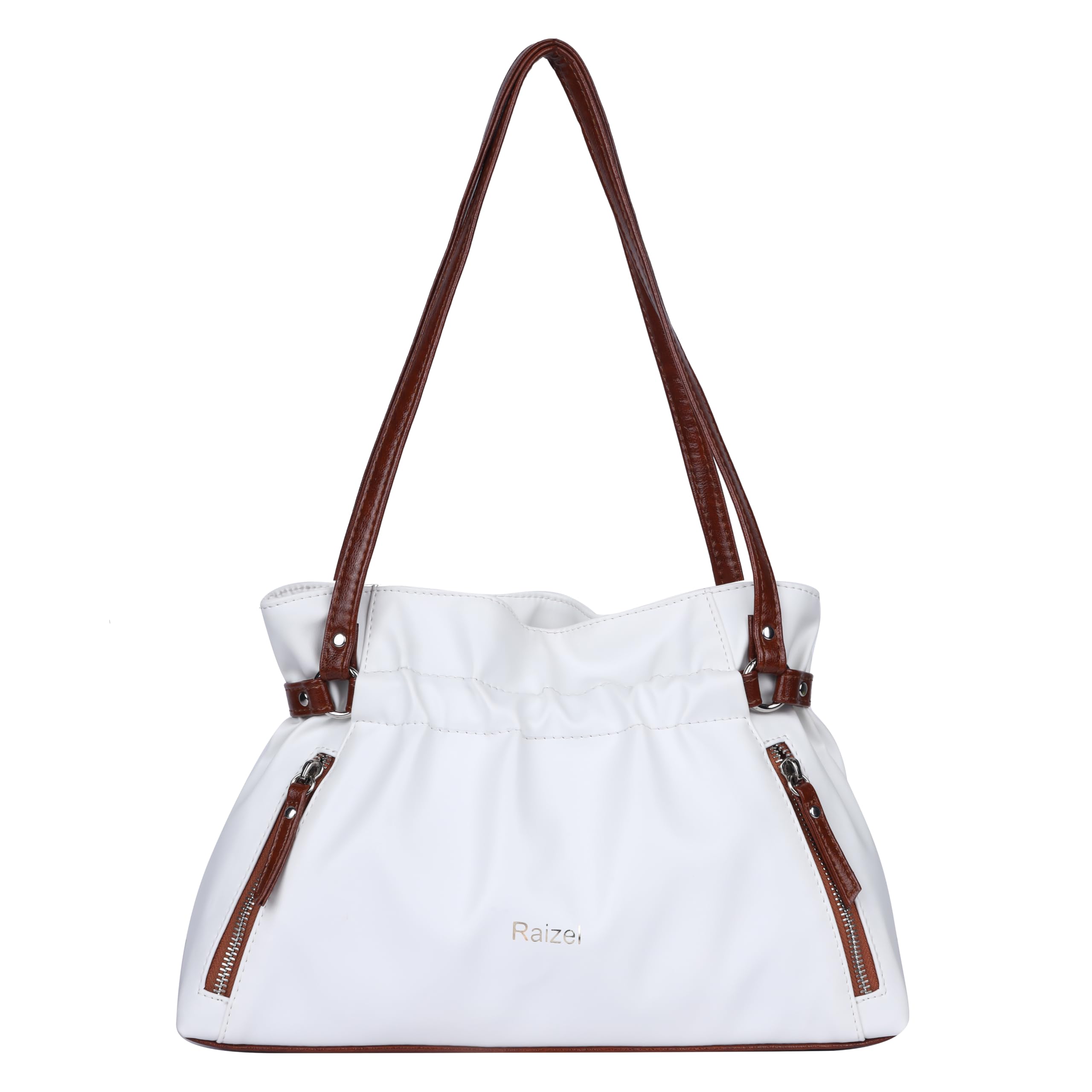 Kira Women’s Faux Leather Handbag | Small Premium Shoulder Tote Bag with Metal Zipper Pocket | Stylish Office & Shopping Bag-image-24