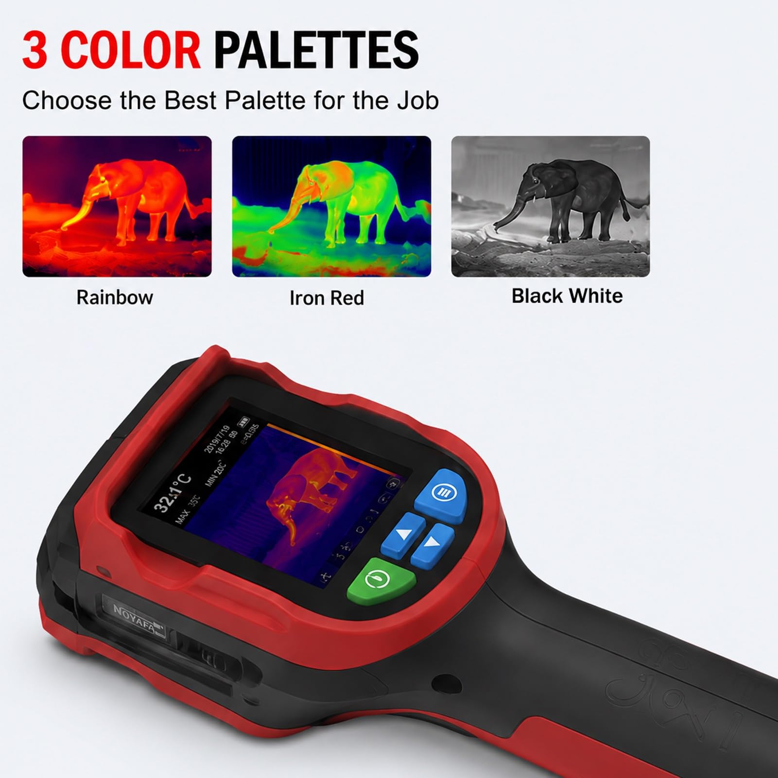 Cámara térmica compacta 32x32 IR con cámara visible 2MP pantalla 2,4 pulgadas 25Hz para inspección industrial HVAC diagnóstico de fallos y medición temperatura