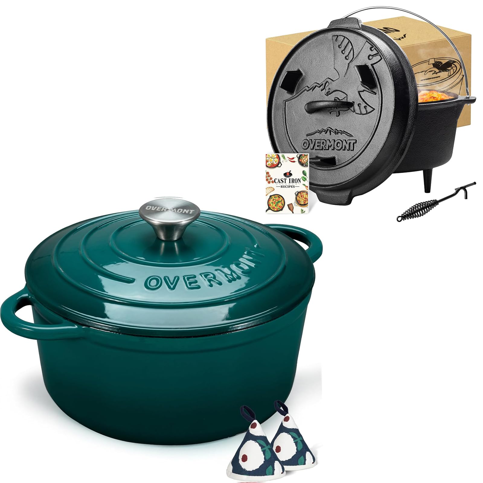 Overmont 5.5QT Enameled Cast Iron Dutch Oven
