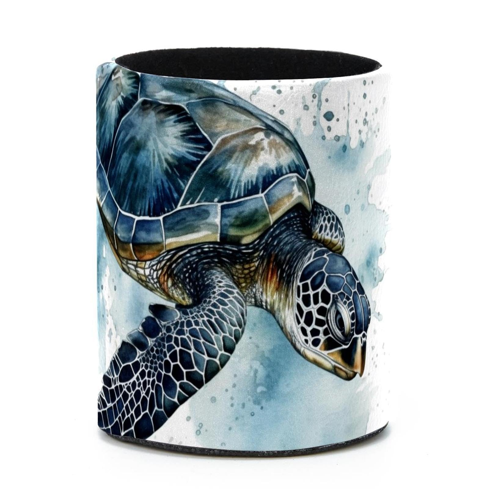 VAPOKF Round Pencil Holders for Desk, Sea Turtle Pen Holders Pen Pot Makeup Brushes Storage Desktop Stationery Supplies Organiser for Home Office