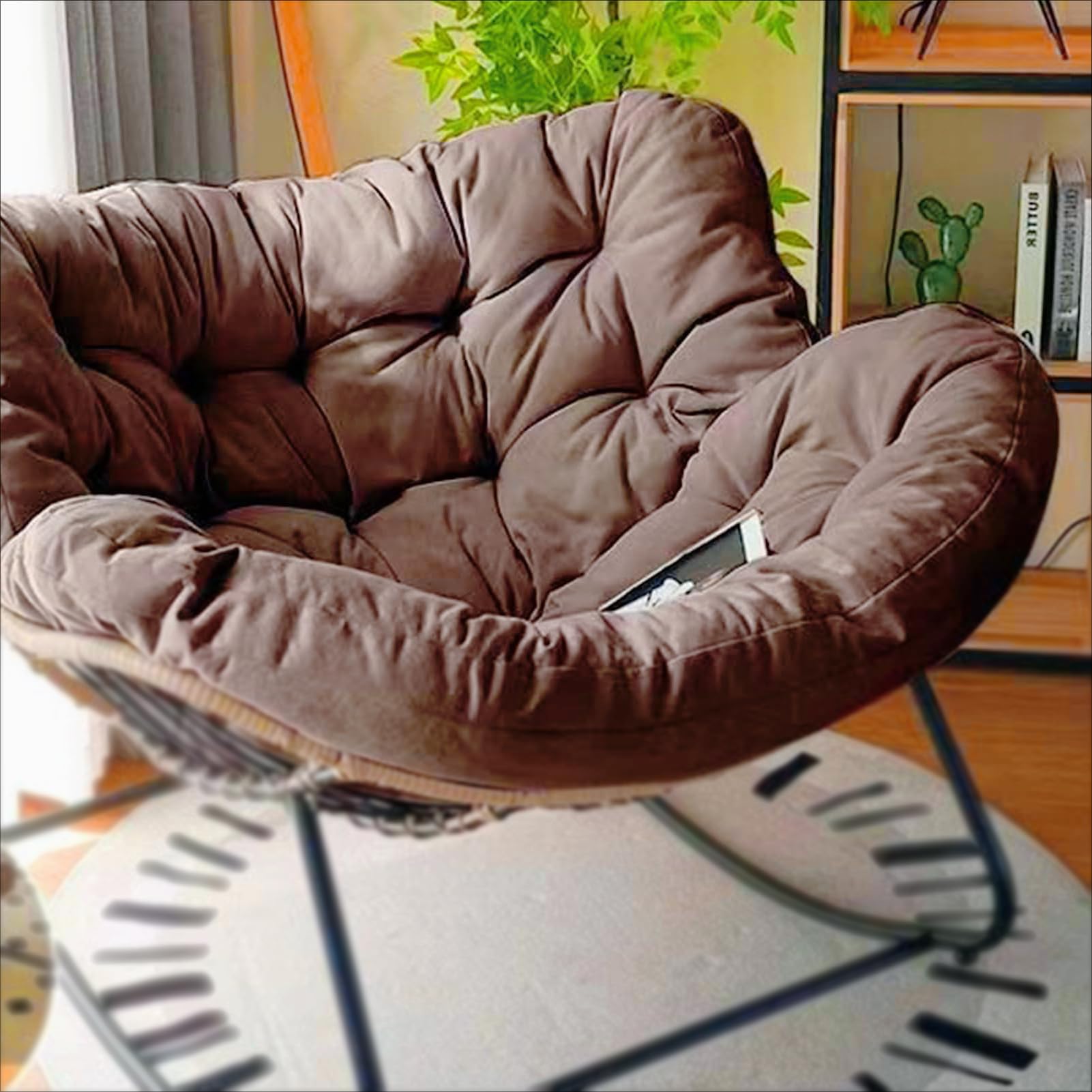 Cojines de repuesto para mecedora de exterior, relleno de algodón suave, 4 x 33 x 45 pulgadas, ideal para uso en interiores y exteriores, perfecto para patio, sillas de huevo, comodidad agradable al