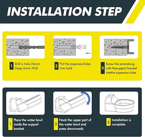 Miniatura 4 de Cuenco automático de agua para perros de 67 onzas, dispensador de agua para perros, dispensador automático de agua para perros fijo en la pared,