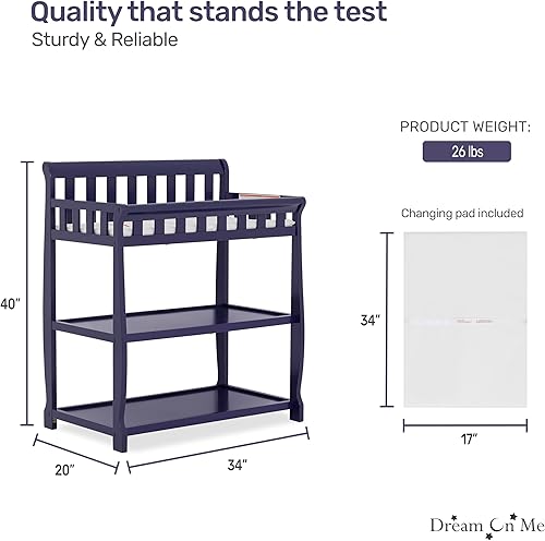 Miniatura 9 de Dream On Me Ashton - Cambiador de mesa color expreso 34 x 20 x 40 pulgadas paquete de 1 Negro, Cereza, Espresso, gris, Natural, Azul marino/flor y