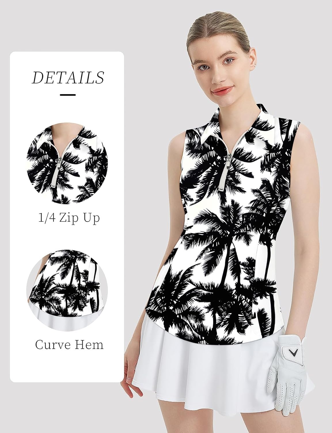 Viracy Womens Sleeveless Golf Polo Shirts Zip Up Sun Protection Work Out Tank Tops Lightweight Fast Dry for Tennis, Casual - Image 4