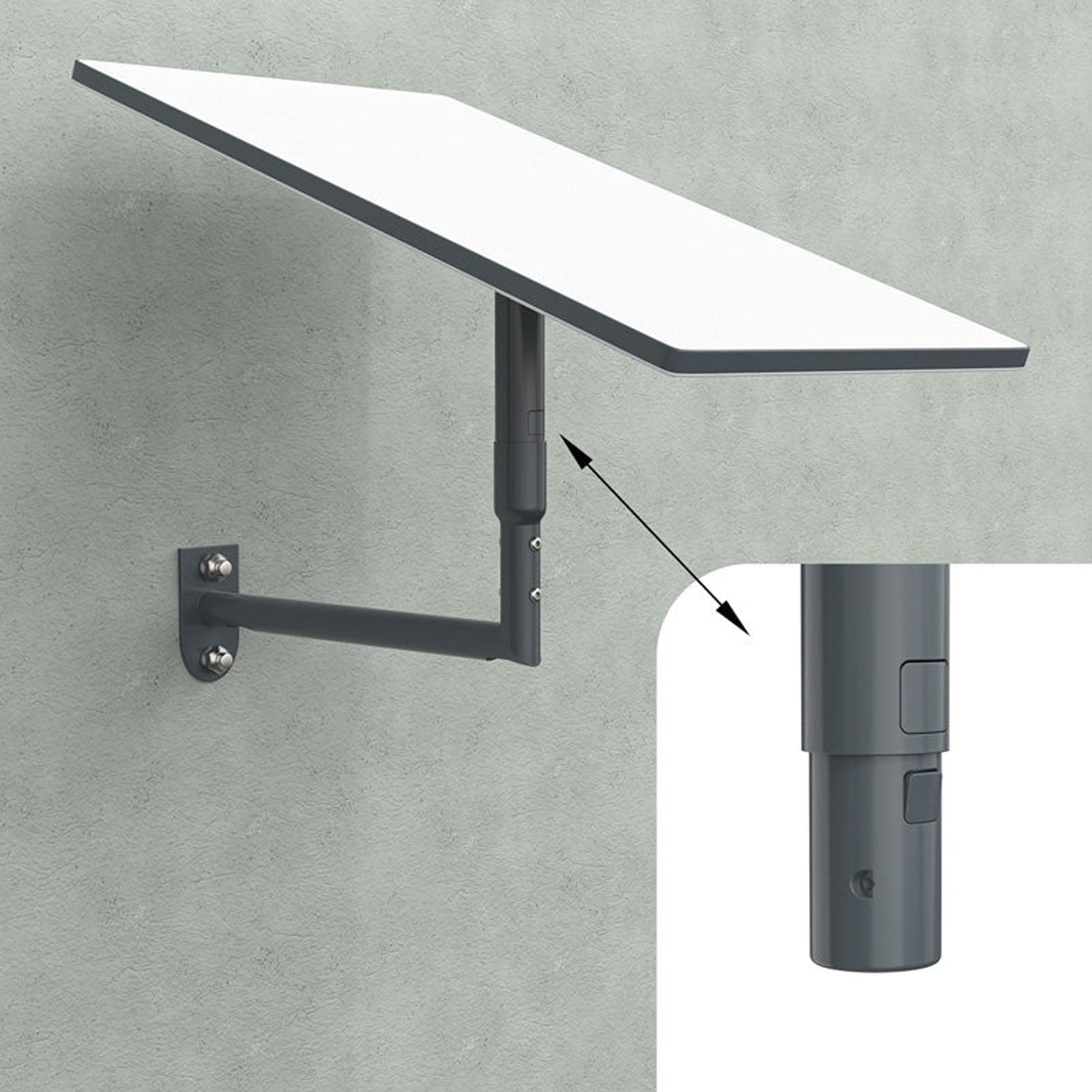 Support Gen 3, Antenne Parabolique Standard V3, Support Mural Long sur Toit avec Adaptateur Tuyau, Kit Montage Pivotant sur Poteau Internet Gen 3 Toits