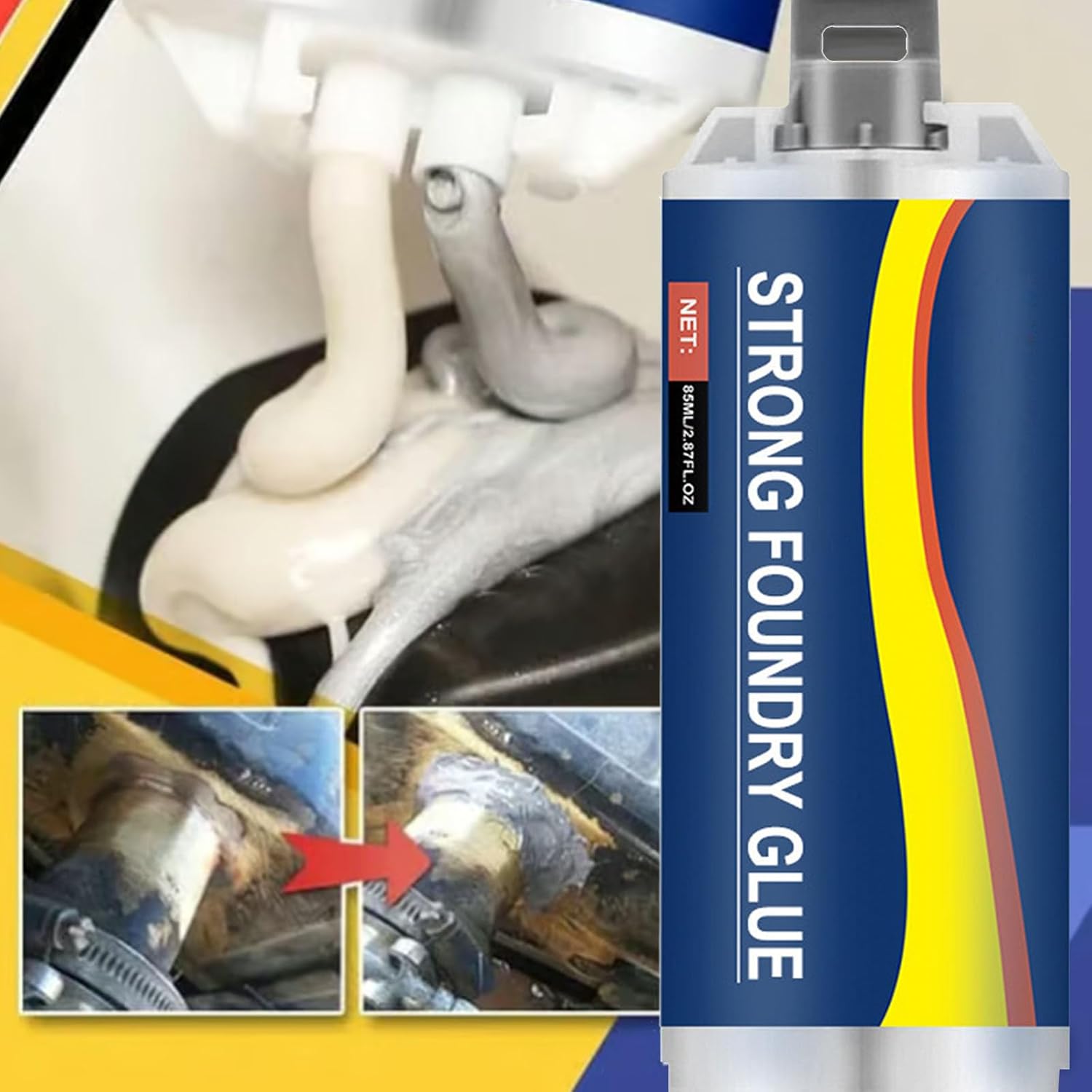 2026 Upgrades Metal Foundry Glue Set, Strong Foundry Glue for Metal, Enhanced Casting Glues, High Temp & Waterproof Adhesive Metals Glues, for Surface Defect Repair (3 Set)