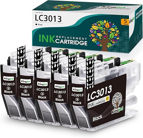 Kingjet Compatible con cartuchos de tinta Brother LC3013, repuesto negro para impresoras Brother LC3013 LC3011 LC 3013 LC 3011 Uso con impresoras