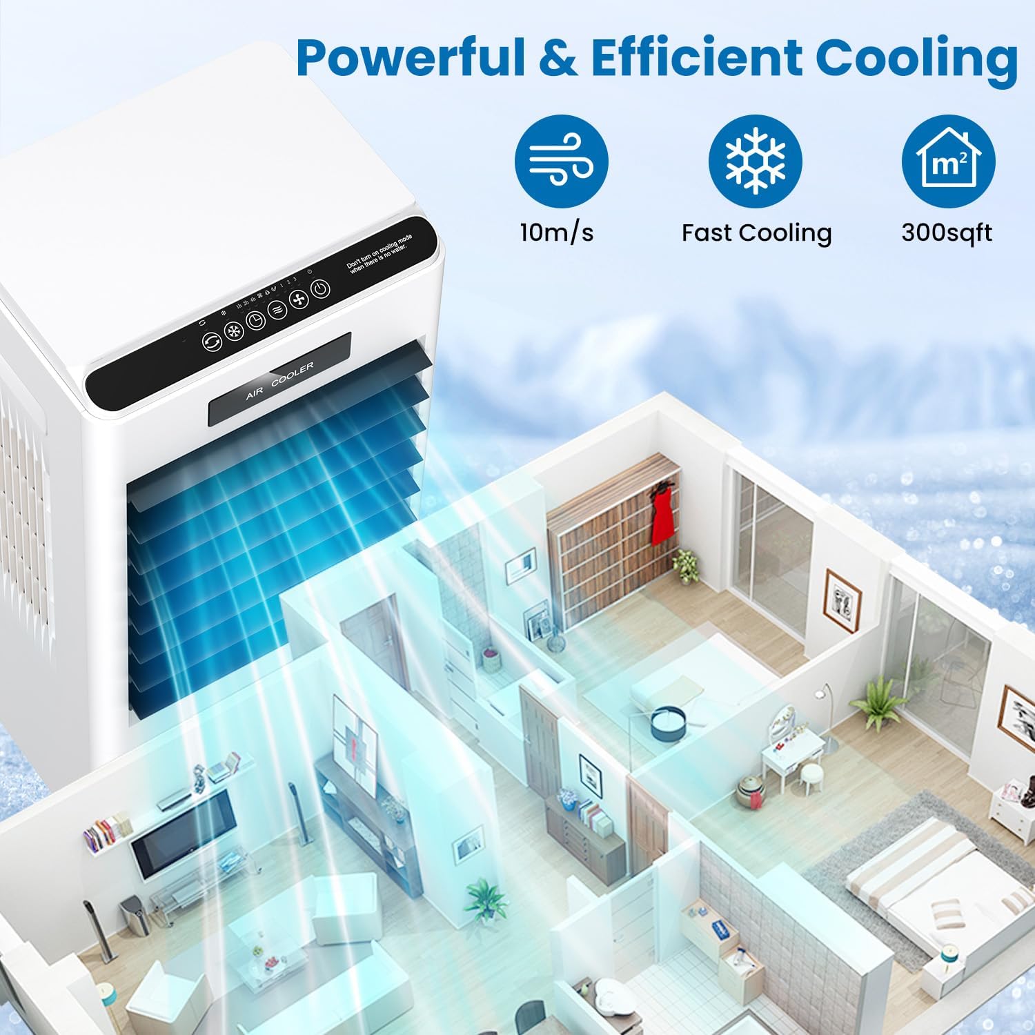 portable air conditioners, 3-in-1 evaporative swamp air cooler 8l, windowless portable ac with remote, fast cooling, 7h timer, oscillation 90°, 3 modes air conditioner portable for room bedroom(black)