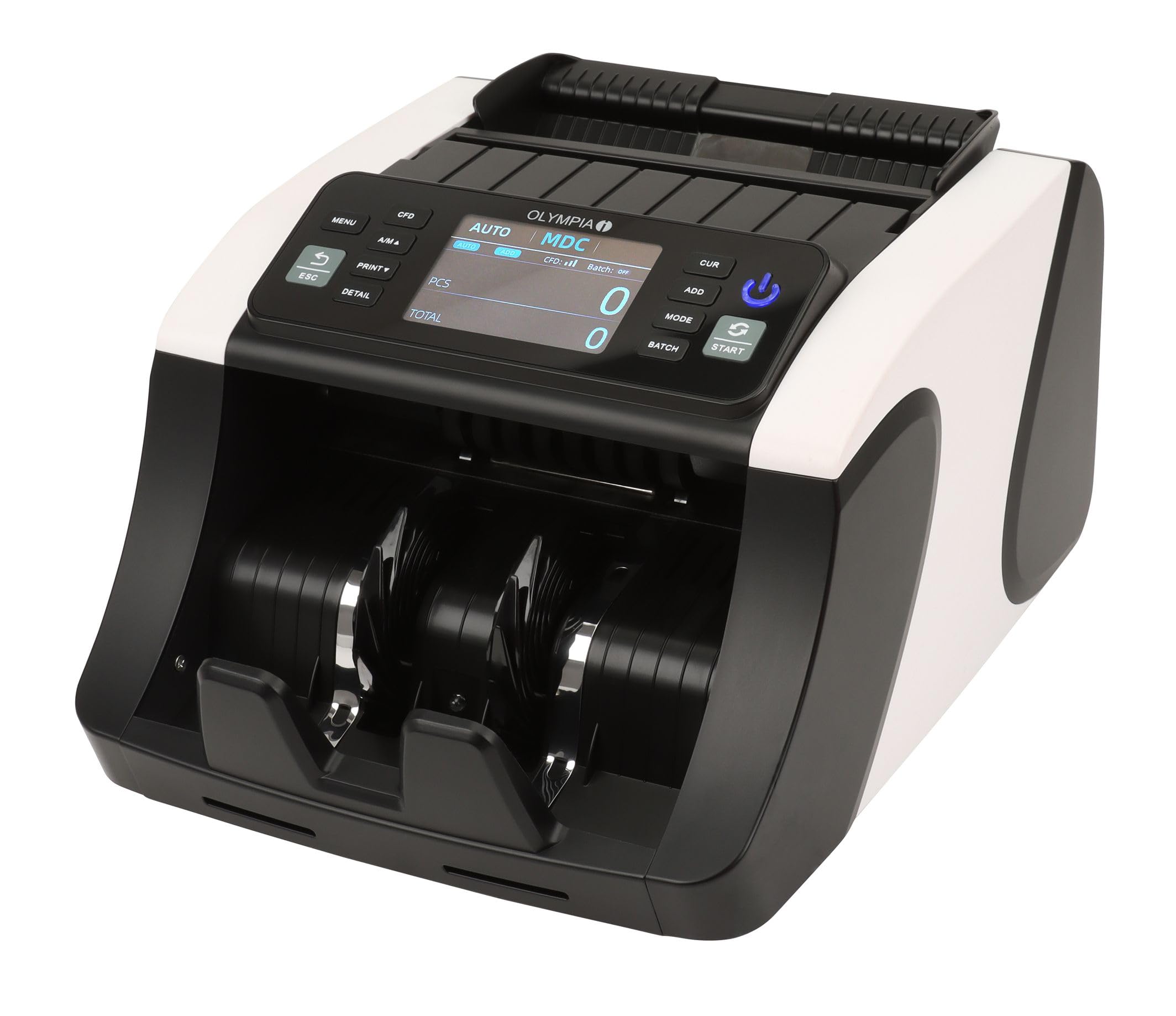 Olympia NC 570 Plus - Contatore di banconote, 1000 note al minuto, test UV MG IMAGE IMAGE con display da 3,5", rilevamento automatico delle valute