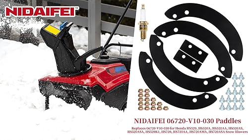 Miniatura 8 de 06720-V10-030 Kit de goma de barrena con herrajes reemplaza Honda 06720-V10-020 para Honda HS520, HS520K1, HS720 sopladores de nieve, palas Honda