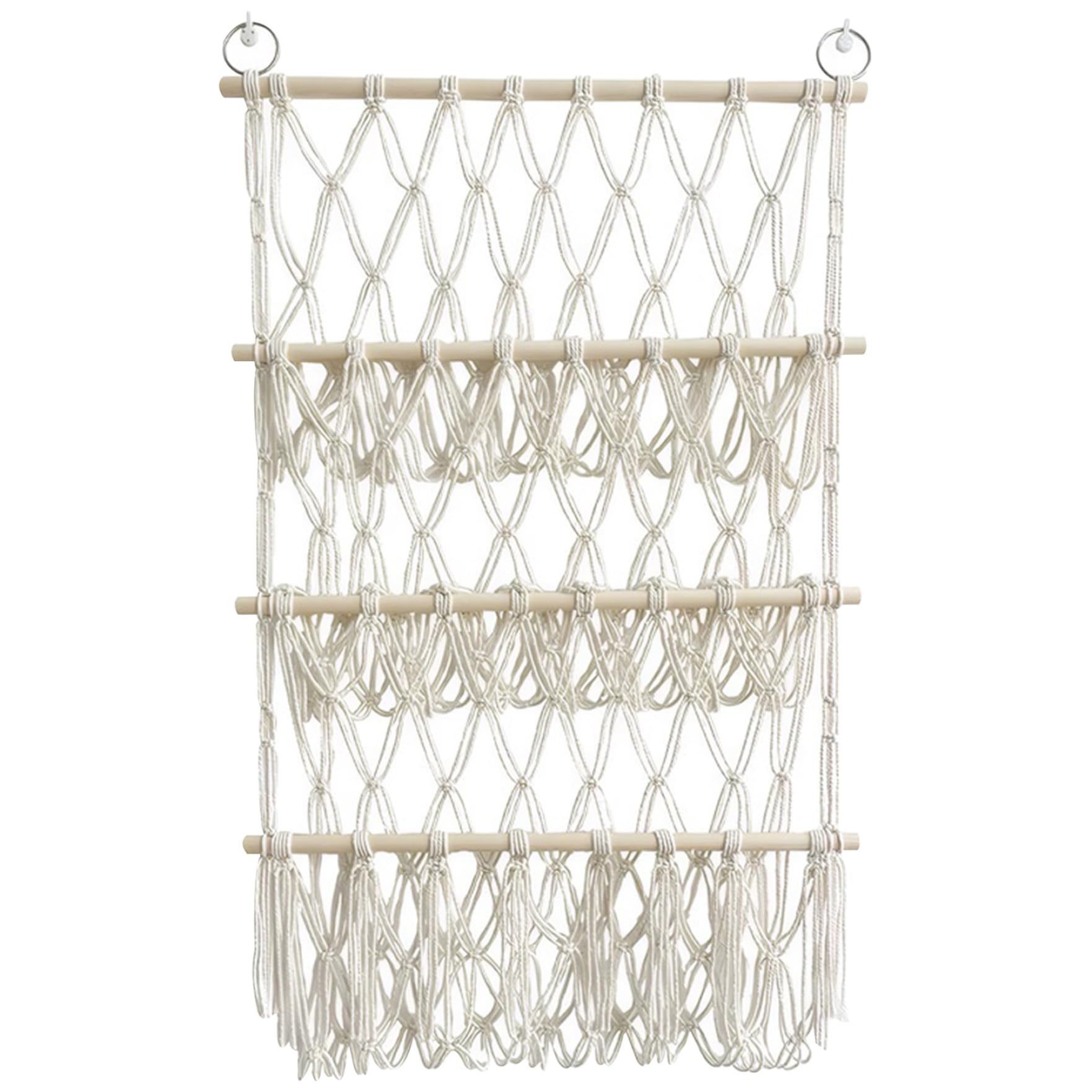Faroby Stuffed Animal Hammock 3 Layers Stuffed Animal Net Hanging Macrame Hammock Organiser