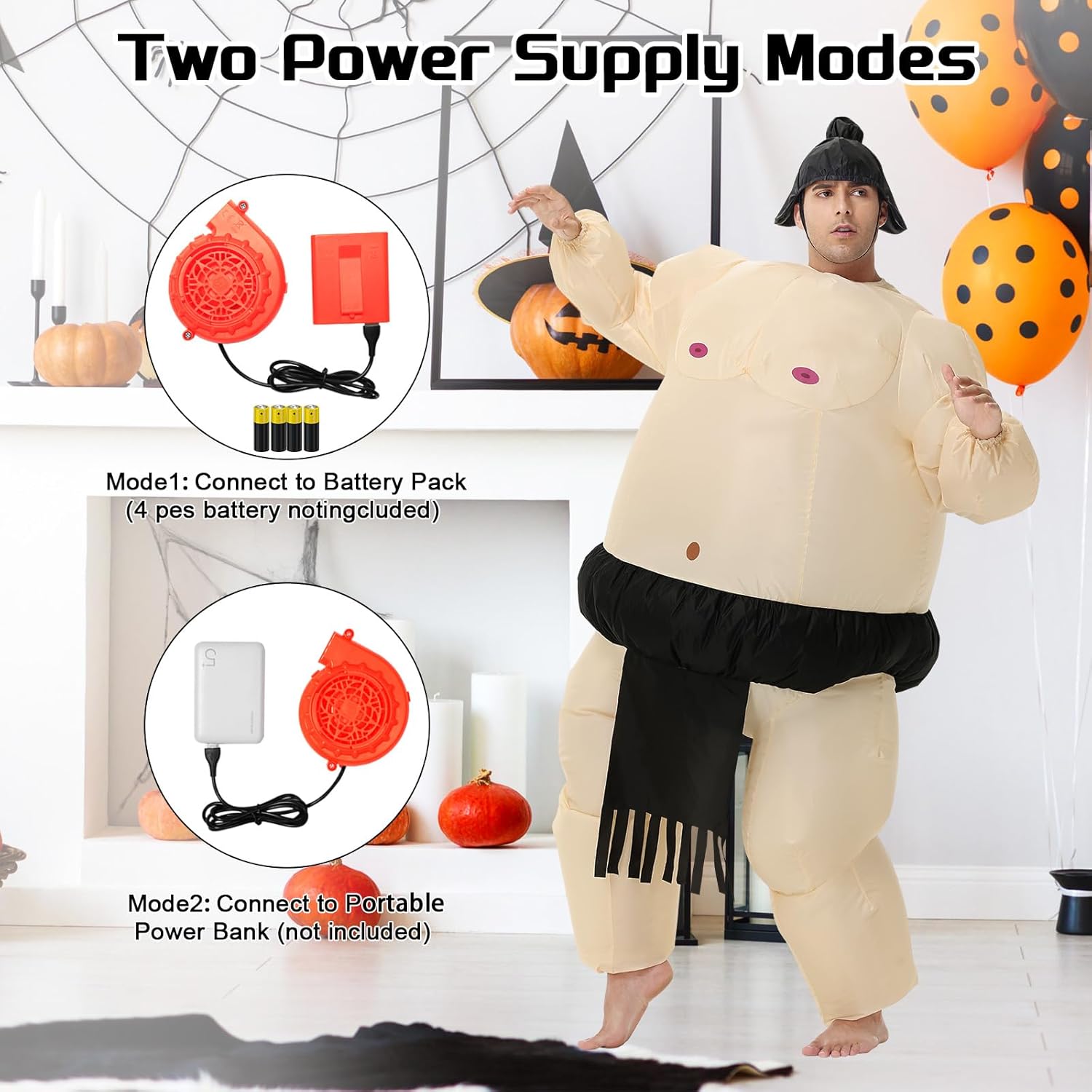 Inflatable Sumo Costume for Adult,Sumo Wrestler Inflatable Costume Halloween Blow Up Costumes,Cosplay Party - Image 4