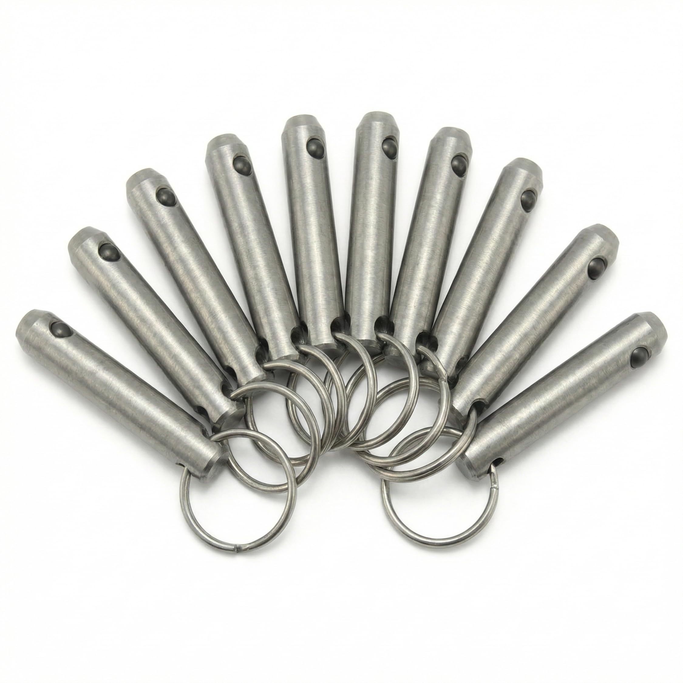 PROTECH 10 Stück Steckbolzen 5x28mm mit Kugelsicherung – Edelstahl A2 V2A – Sicherungsbolzen mit Ring – Schnellspannstift & Kugelsperrbolzen für Boot, Bimini & Maschinenbau