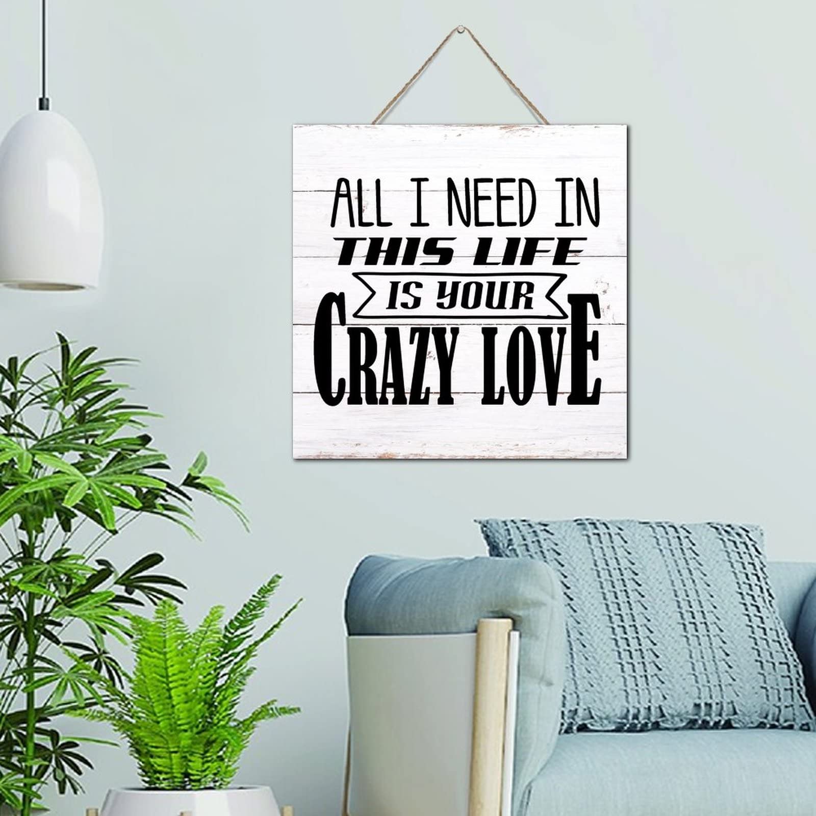 Plaque murale vintage en bois All I Need pour creer un coin cocooning dans votre bureau