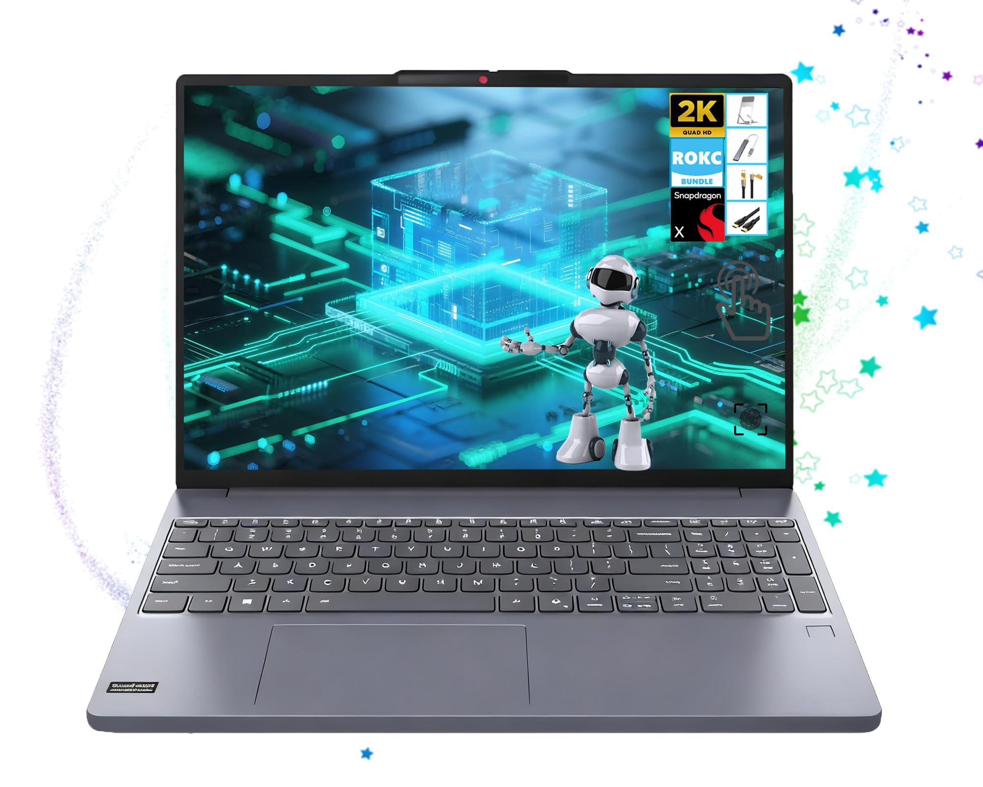 Lenovo IdeaPad Slim 3X Upgraded 15.3'' FHD Touchscreen Laptop, Snapdragon X(8-Core CPU), 16GB LPDDR5X RAM, 1TB SSD| Windows 11| Long Battery Life|