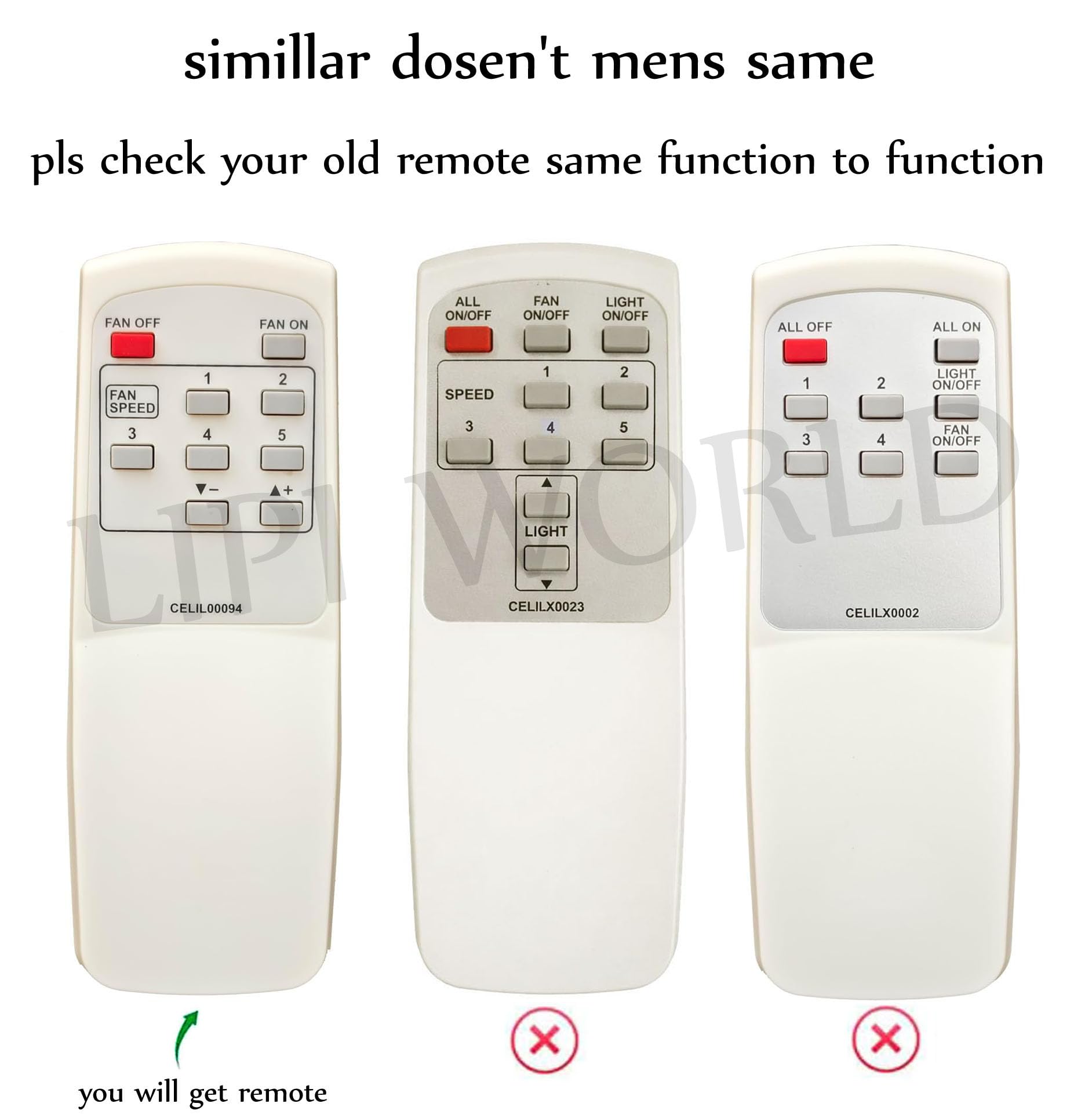 LipiWorld® CELIL00094 Fan Remote Control (Old Exactly Same Will Only Work) Compatible for Havells Fan Remote