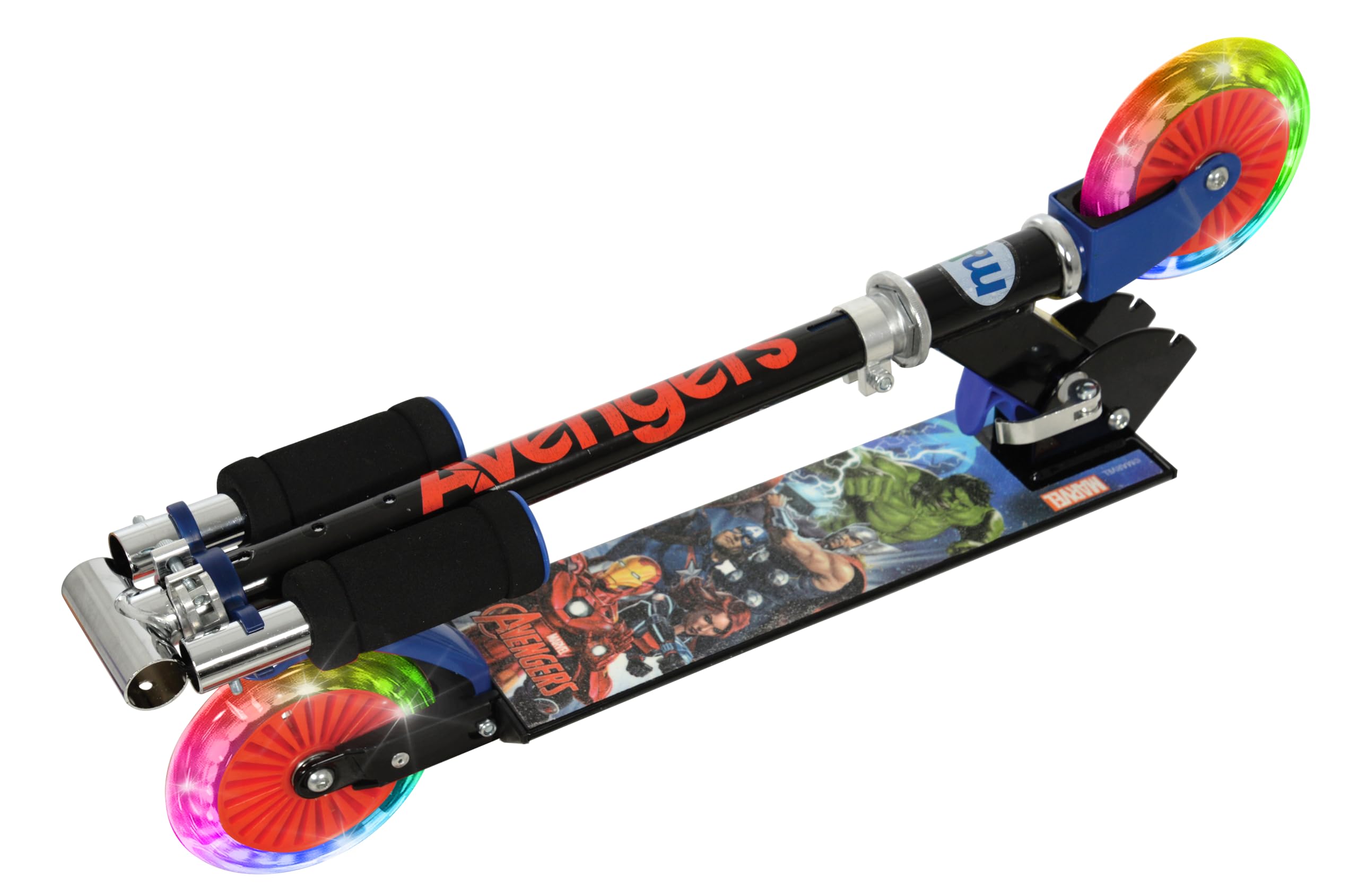 Trottinette Avengers Lumineuse Pliable Pour Enfants 5 Ans+ - Violette Réglable Avec Roues LED
