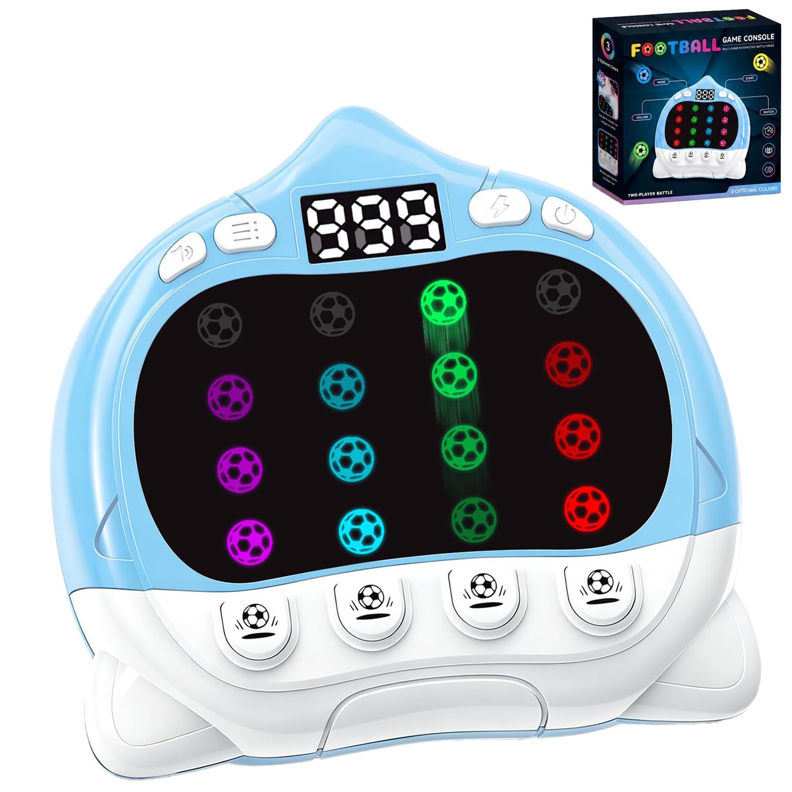 Football Game Console with Shoot Mode Interactive Handheld Toy Blue
