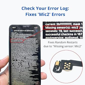 Power Button Flex Cable for iPhone 11 (6.1) - Fixes Random Restarts (Mic2) & Power Switch - Pre-Assembled Flash Light & Metal Bracket with Waterproof Seals