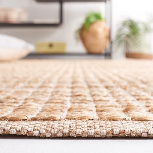 Miniatura 5 de Safavieh Natural Fiber Collection NF834A - Alfombra rústica de yute natural y beige de 5 x 8 pies
