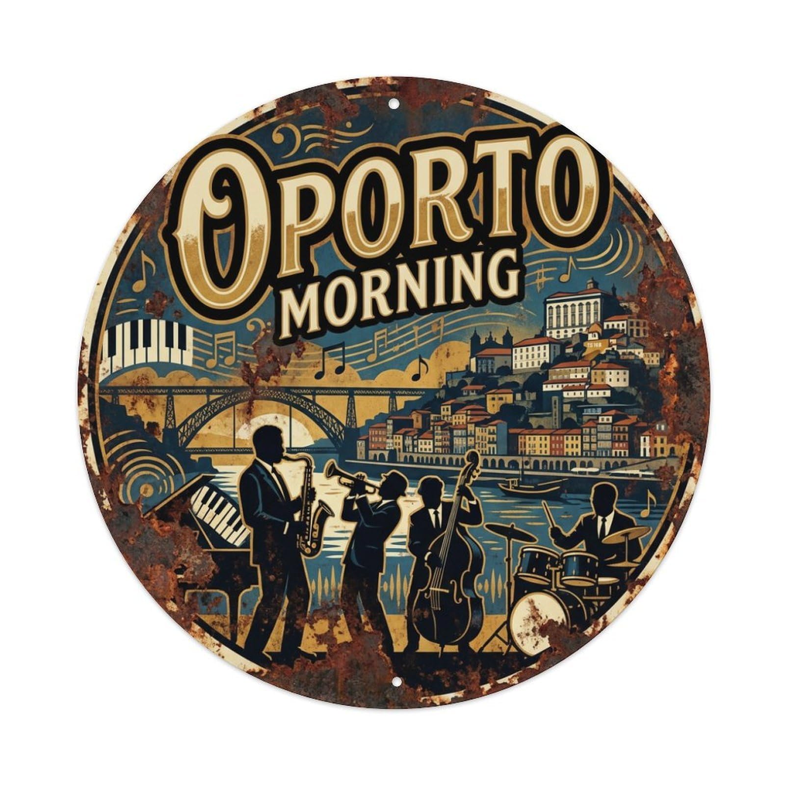 Metal Tin Sign Oporto Portugal Vintage Travel