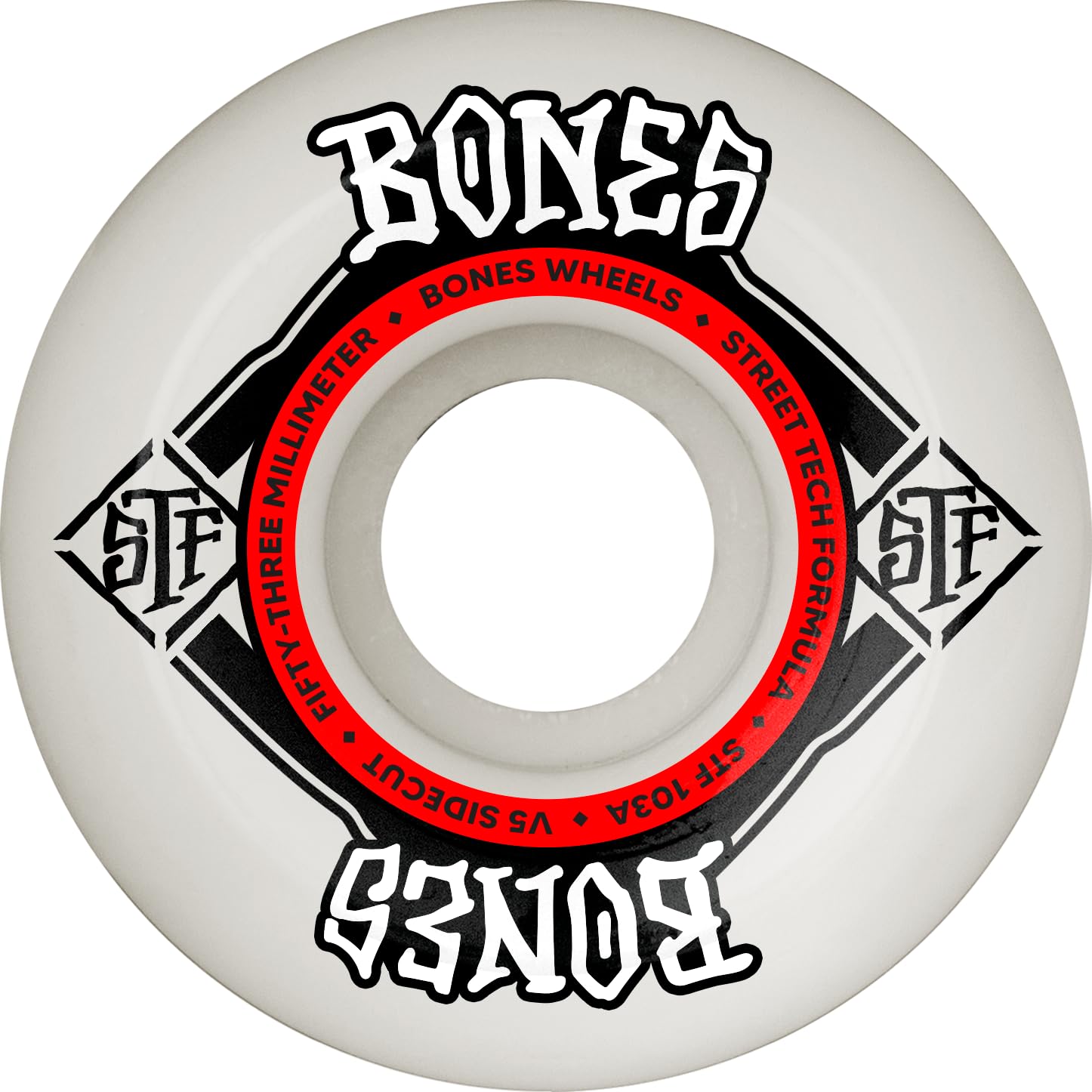 Bones Wheels Street Tech Formula STF Sidecuts Skateboard Wheels, 53mm, 103A, V5 Sidecut โ image 1