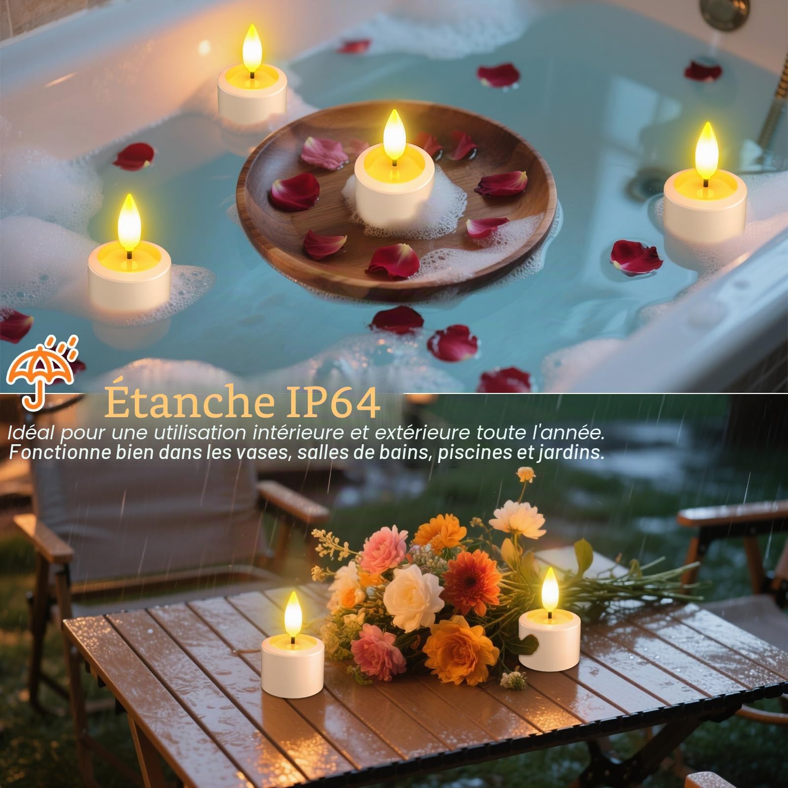 PChero Bougie Chauffe Plat LED Rechargeable, Lot de 12 Fausse Bougies à LED Votives Flamme Vacillante Bougie Decorative Electrique avec Télécommande pour Deco Noel Anniversaire Maison Chambre Mariage