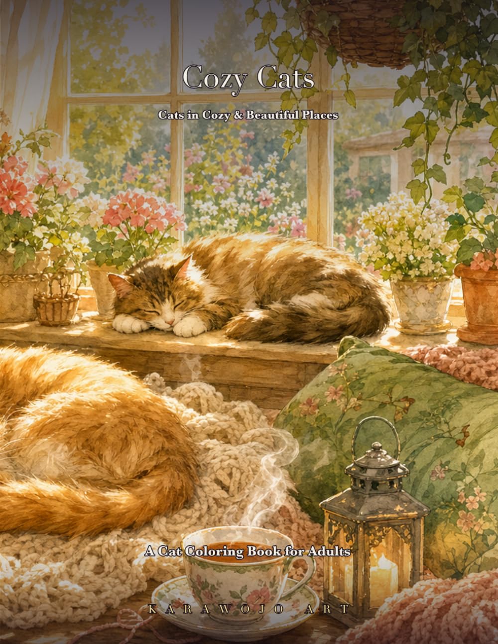 Cozy Cats: A Cat Coloring Book for Adults — Cozy, Floral & Beautiful Scenes