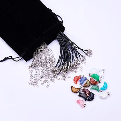 Miniatura 29 de SUNNYCLUE Colgantes de piedras preciosas naturales de cuentas de chakras curativas de forma irregular Piedra irregular,50 unidades, 25 colores,Luna