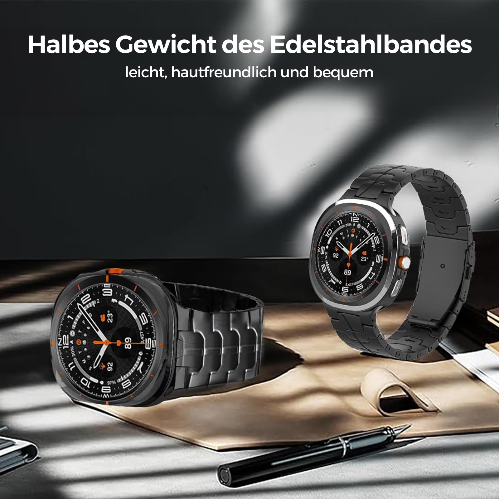 Titan Armband für Samsung Galaxy Watch Ultra 2 1 47mm (2026),No Gap Uhrenarmband mit Integriertem Schnallenriemen,Ersatzzubehör für Galaxy Watch Ultra (2025/2024)